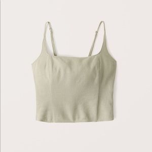 NWT Squareneck Linen-Blend Top